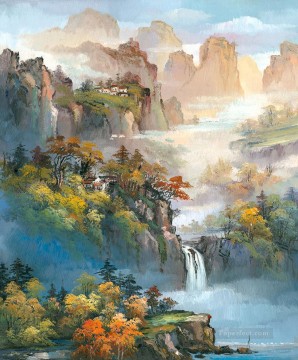 Paisaje chino Cascada de las montañas Shanshui 0 954 de China Pinturas al óleo